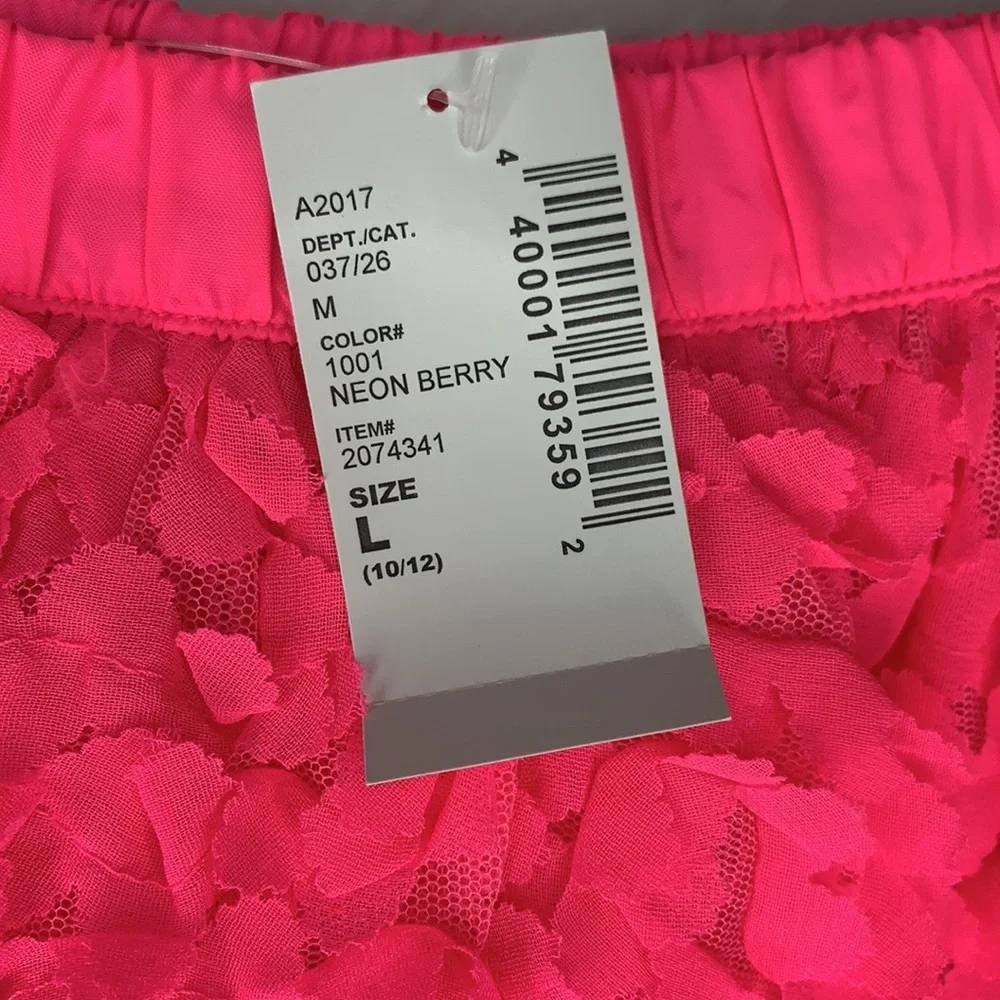 The Children’s Place Neon Berry Flower Skirt Size Large NWT Pink 3D Floral